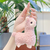 12CM lucu lembut Kawaii domba Alpaca gantungan kunci desain baru mewah boneka mainan hewan anak-anak hadiah tas paduan pesona Dekorasi liontin