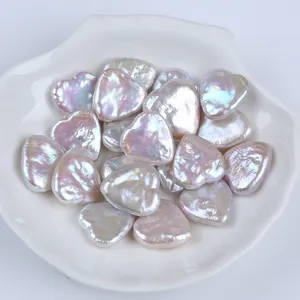 Zhuji 16-20mm Big Size Wholesale Natural White Freshwater Heart Shape Loose Beads Pearl For DIY Jewelry Making