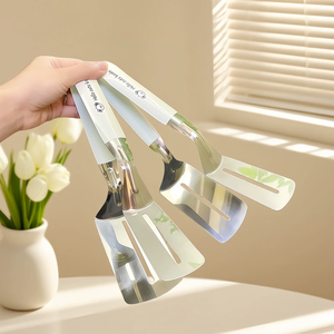 Hochwertige Edelstahl-Lebensmittelzange Haushaltsküchenzange Verbrühungsschutz Fischspatel <span class=keywords><strong>Hamburger</strong></span> Grill Fleischzange - Product Image 2