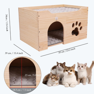 Casa de Madera Grande para Gatos de Interior - Casa Rascador para Gatos, Cueva Resistente para Jugar y Dormir, Rascadores para Gatos Personalizables - Product Image 5