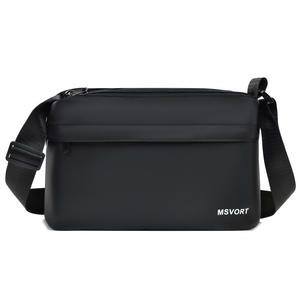 Msvort Men's Horizontal Crossbody Bag <b>Black</b> Oxford <b>Cloth</b> Large Capacity Everyday Commuter Shoulder Bag Spring 2026 - Product Image 4