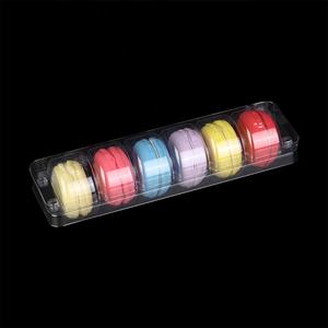 <span class=keywords><strong>New</strong></span> Macaron Hộp bao bì dakery 6 cái hộp đựng món tráng miệng nhựa Macaron khay với nắp - Product Image 3