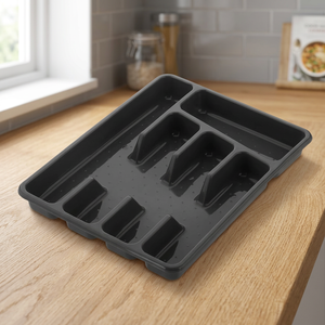 Petit Organisateur de Couverts Flexible en Plastique Noir, Support d'Ustensiles de Cuisine Durable et Écologique, Conception Multifonctionnelle CATEEM - Product Image 2