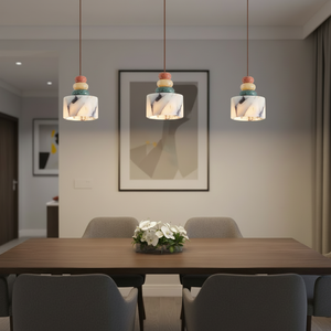 Lustre suspendu pour café, magasin de vêtements, chambre à coucher, salon, couloir d'entrée, style confortable, en marbre, de luxe, avec éclairage artificiel - Product Image 3