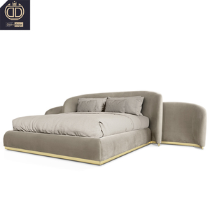 Cao cấp tùy chỉnh thiết kế lạ mắt Giường gỗ nội thất giường bọc đôi Vua Kích thước sang trọng tùy chỉnh khung giường - Product Image 4