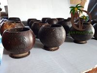 COCO-ECO Tasse de voyage réutilisable en coque de noix de coco, écologique, avec paille, pour le camping – Option logo gratuite, Origine Vietnam