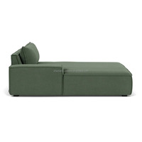 Canapé modulaire Daphne Style 1 place gauche/droite avec chaise longue, structure en bois, revêtement en tissu, sectionnel, pour salon moderne