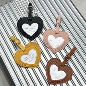 Étiquettes de bagages de voyage personnalisées en forme de cœur avec logo, en PU tendance, pour cadeaux de mariage - Product Image 3