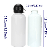 Bouteille d'eau sport en acier inoxydable blanc vierge de 600 ml pour sublimation, impression par transfert thermique avec logo personnalisé, pour cyclisme et randonnée en extérieur