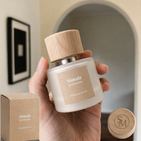 Flacon de parfum en verre rose dégradé personnalisé OEM ODM, 30 ml, 50 ml, 100 ml, flacon rond avec bouchon, boîte cadeau pour parfum cosmétique
