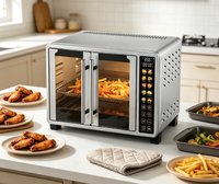 Four à Friture Sans Huile Multifonctionnel 23L Grande Capacité Chauffage Indépendant Double Porte Vitrée Appareil de Cuisine