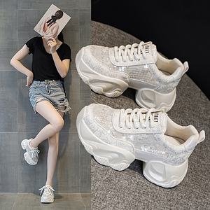 Zapatillas de malla para mujer, estilo papá, novedad primavera-verano 2026, diseño Princesa <span class=keywords><strong>Anna</strong></span>, transpirables, con pedrería, suela gruesa, populares en internet. - Product Image 3