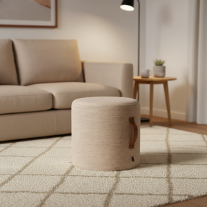 Taburete Estilo Sofá, Banco para Zapatos de Sala de Estar, Decoración del Hogar de Alta Gama, Taburete Redondo Acogedor, Ideal para Instagram - Product Image 5