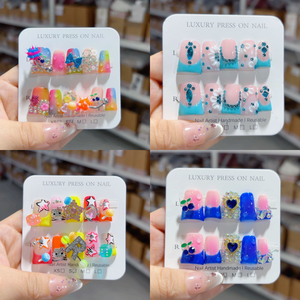 Offre Spéciale – <span class=keywords><strong>Faux</strong></span> <span class=keywords><strong>Ongles</strong></span> Carrés de Luxe en Acrylique Faits Main, Forme Bec de Canard, Couverture Complète, Réutilisables, Style Français, à Coller (10 pièces) - Product Image 3