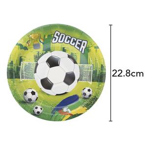 DAMAI - Juego de Vajilla de Papel para Fiestas de Fútbol con Temática Deportiva para Cumpleaños Infantiles, Incluye Platos de 9 y 7 Pulgadas, Vasos y Servilletas, para 10 Personas - Product Image 6