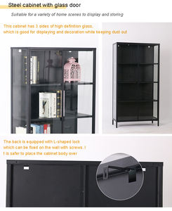 Gabinetes de exhibición de vidrio de metal de una sola puerta 4 estantes <span class=keywords><strong>vitrina</strong></span> de vidrio sala de estar librería <span class=keywords><strong>Vitrina</strong></span> - Product Image 5