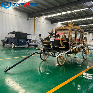 Black Gold Dual Purpose Royal Carriage Horse Drawn And Electric Two In One Wedding Sightseeing <b>Coach</b> - Product Image 1