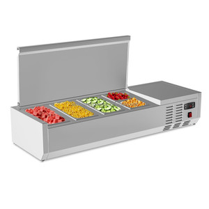 Mesa de conservación de ensaladas de vidrio para mostrador, gabinete comercial para conservación de ingredientes, vitrina refrigerada para exhibición de ingredientes - Product Image 2