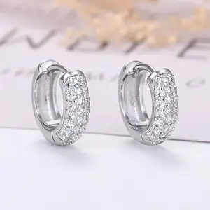 Fashion Football Stars With The Same Jewelry Full Diamond 925 Silver Earrings For Men's Earrings And Women Hip-hop Earrings