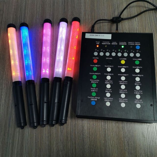 Wireless DMX Control LED Glow Stick Battery Operated Halloween Ramadan Graduation Party Wedding Decoration Kpop Supplies