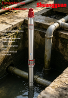 Pompe submersible électrique verticale multi-étages 100QJD 4'' pour puits profond, moteur immergé dans l'huile, longue durée de vie, fonctionnement stable