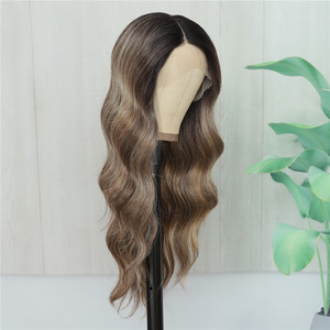 Peluca <span class=keywords><strong>de</strong></span> X-TRESS <span class=keywords><strong>de</strong></span> fibra resistente al calor <span class=keywords><strong>para</strong></span> mujeres negras, <span class=keywords><strong>pelo</strong></span> sintético <span class=keywords><strong>largo</strong></span> y <span class=keywords><strong>ondulado</strong></span>, parte L, Color marrón ombré - Product Image 3