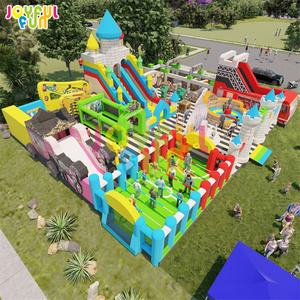 JOYFUL FUN Gran Ciudad de Juegos Inflables con Tobogán y Obstáculos, Parque de Trampolines Inflables, Parque de Atracciones Inflable - Product Image 3