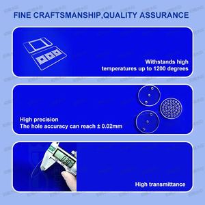 도매 사용자 정의 크기 1mm 1.5mm 1.6mm 두께 초박형 석영 웨이퍼 유리 시트 전자 제품 용 금도금 - Product Image 6
