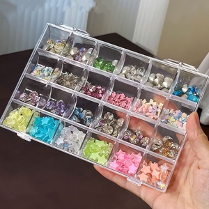 Boîte de rangement de bureau multi-compartiments en acrylique transparent pour strass, breloques et bijoux, idéale pour l'organisation des outils de manucure en salon - Product Image 2