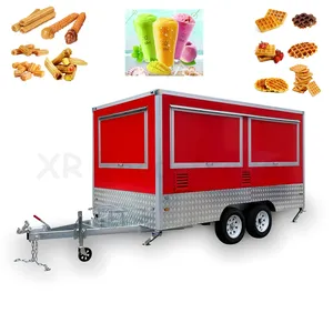 australian standard 13ft outdoor square mobile fast food truck trailer for slush machine crepe usa