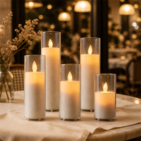 Ensemble de bougies LED à télécommande, effet vacillant, pour la décoration moderne du salon, ambiance chaleureuse et confortable, lumière de nuit esthétique