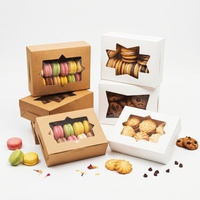 Boîte à dessert en papier de haute qualité avec poignée et fenêtre transparente pour emballages à emporter de beignets, pâtisseries et produits de boulangerie