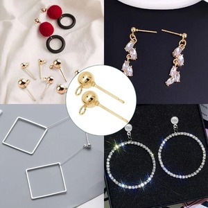 20 pièces de clous <span class=keywords><strong>d</strong></span>'<span class=keywords><strong>oreilles</strong></span> en acier inoxydable hypoallergéniques, or et argent, 3/4/5 mm, <span class=keywords><strong>pour</strong></span> la fabrication de bijoux DIY - Product Image 6
