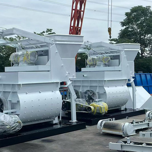 Prix d'usine HZS50 Centrale à béton stationnaire avec mélangeur à double arbre, machine de malaxage centralisée pour la construction - Product Image 5