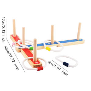 Jeu de lancer d'anneaux en bois écologique générique pour enfants, idéal pour les activités ludiques et éducatives en plein air en famille - Product Image 5