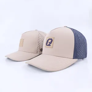 Toppa estiva impermeabile Logo 5 pannello poliestere Performance Sport Hat Gorras Laser Cut buco Golf Gorras berretto da Baseball