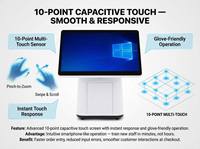 SANDU P7, Terminal Punto de Venta Todo en Uno con Pantalla Táctil Capacitiva de 15.6 Pulgadas, Windows 10, 4 GB de RAM, Caja Registradora para Tiendas Minoristas y Restaurantes