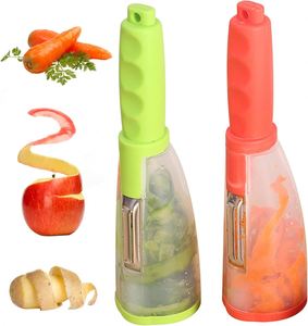 Multifunctional Manual 2-in-1 Household Kitchen <b>Tools</b> Fruit Knife Storage <b>Box</b> Vegetable Fruit Potato Peeler Stainless Steel - Product Image 3