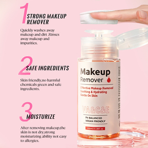Agua <span class=keywords><strong>Desmaquillante</strong></span> con Cabezal Dosificador, Limpiador Facial, <span class=keywords><strong>Desmaquillante</strong></span> para Rostro/Labios/Pestañas, Agua Micelar con Vitamina C - Product Image 2