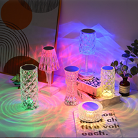 Lampe de Table 3D Cristal RGB, Rechargeable USB, Contrôle Tactile, Veilleuse LED Projecteur pour Chambre, Maison, Hôtel, Décoration Bricolage, Cadeau