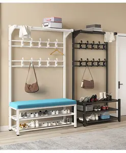 VIC Shoe change stool coat and hat rack floor bedroom home multi-functional clothes rack can sit simple doorway storage rack