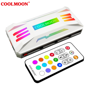 COOLMOON Hub de ventilateurs <span class=keywords><strong>PWM</strong></span>, connecteur d'extension, carte mère 4 broches <span class=keywords><strong>PWM</strong></span> 5V ARGB, ventilateur de refroidissement PC RGB, contrôleur de vitesse réglable - Product Image 2