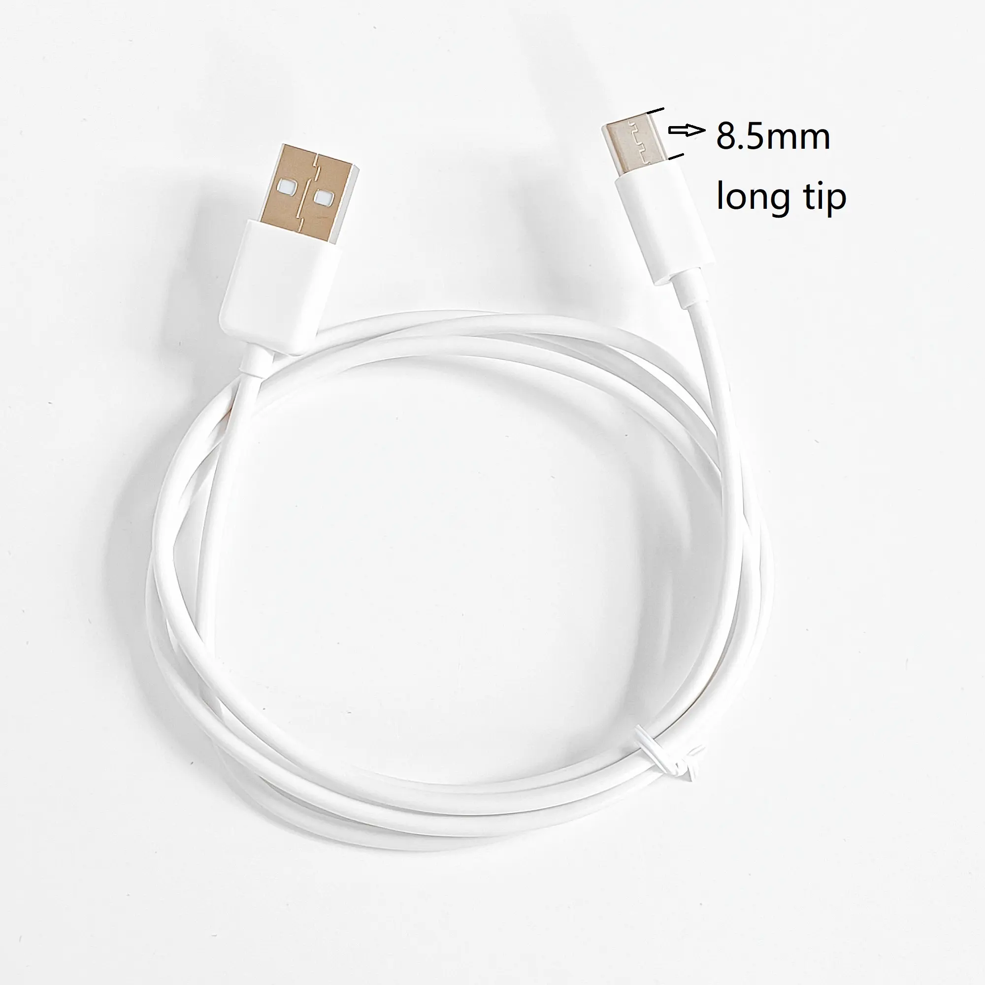 Câble USB de Type C pour transfert de données et charge, 1 mètre, 3 pieds, avec cordon de chargeur USB C à longue pointe de 8.5mm