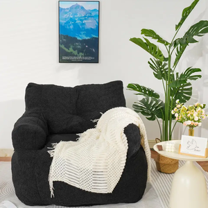 Poltrona Moderna Imbottita per Soggiorno - Grande Pouf in Tessuto, Divano Singolo Morbido e Comodo - Product Image 2