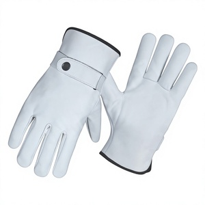 Gant de conducteur en cuir de mouton souple de qualité supérieure, personnalisable, durable, respirant, 11 oz, certifié CE, avec manchette de sécurité antidérapante - Product Image 1