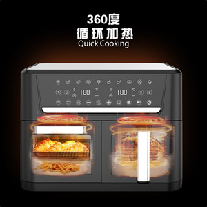 Smart Dual Compartment Air Fryer 14L Touchscreen Display Black Electric Kitchen Appliance - Product Image 4