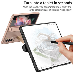 สําหรับ<span class=keywords><strong>Samsung</strong></span> <span class=keywords><strong>ZFold2</strong></span> รวมทุกอย่างพับโทรศัพท์มือถือกรณีFrosted Flipบานพับปากกาแม่เหล็กกล่องปากกาW21 ส่วนบุคลิกภาพ - Product Image 4
