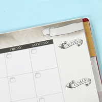 PU — couverture rigide en cuir pour agenda, agenda, carnet de notes A5, Non ondulé, à carreaux, personnalisés, pour tous les jours, application mensuelle