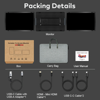 Monitor Portátil de 16 Pulgadas Más Vendido, Extensión de Pantalla para Laptop, Plug & Play, Monitor Plegable con Puerto Tipo-C y HD para Laptop
