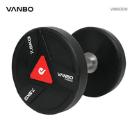 Set Dumbbell Bulat Urethane Logo Kustom Berkualitas Tinggi VANBO XUAN untuk Komersial dengan Garansi 5 Tahun